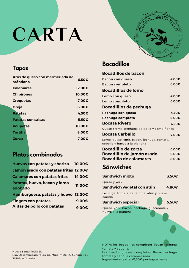 Restaurante Camping Santa Tecla